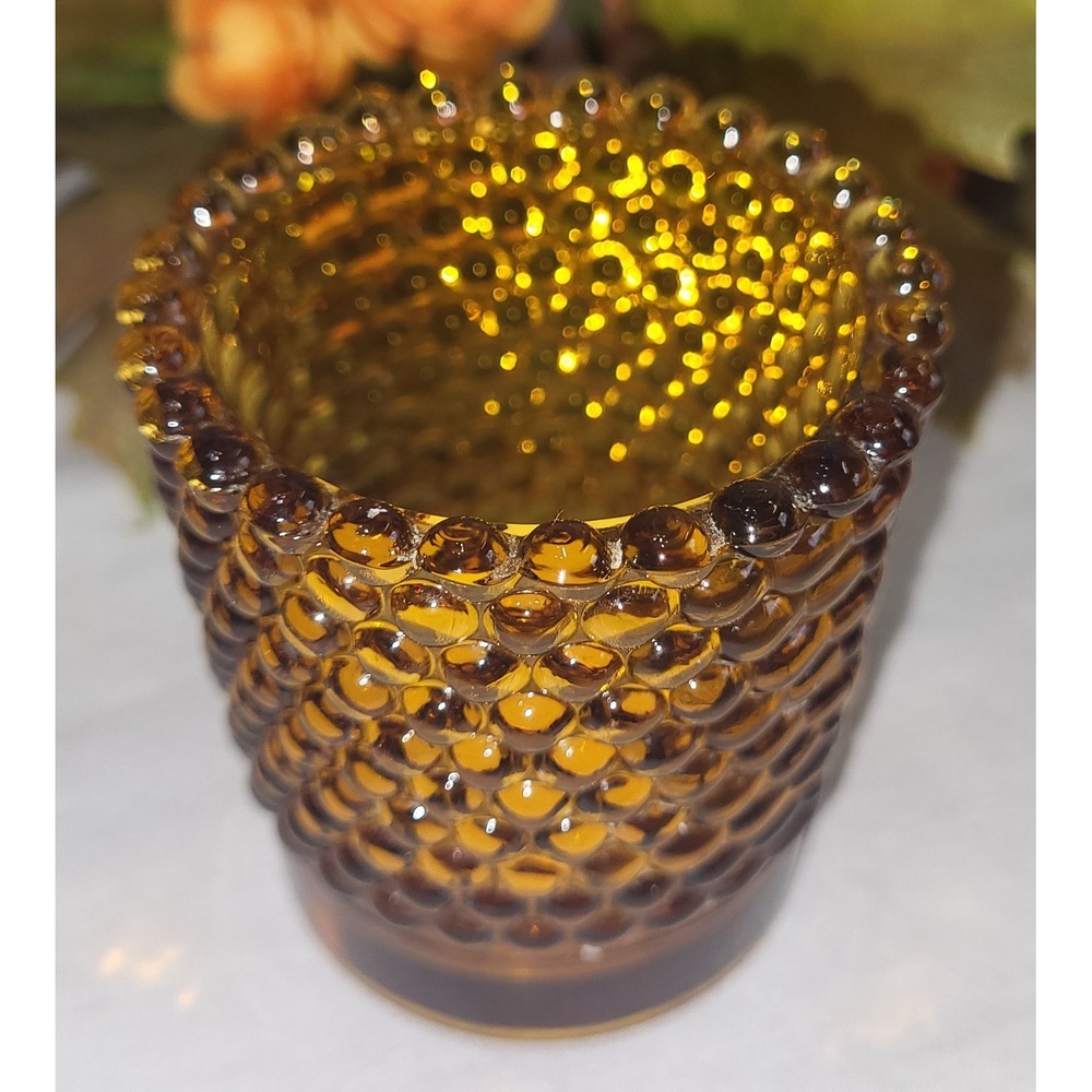 Autumn Floral Candle Ring Fall Decor Orange Brown Amber Holder Vtg Grannycore - Picture 10 of 12